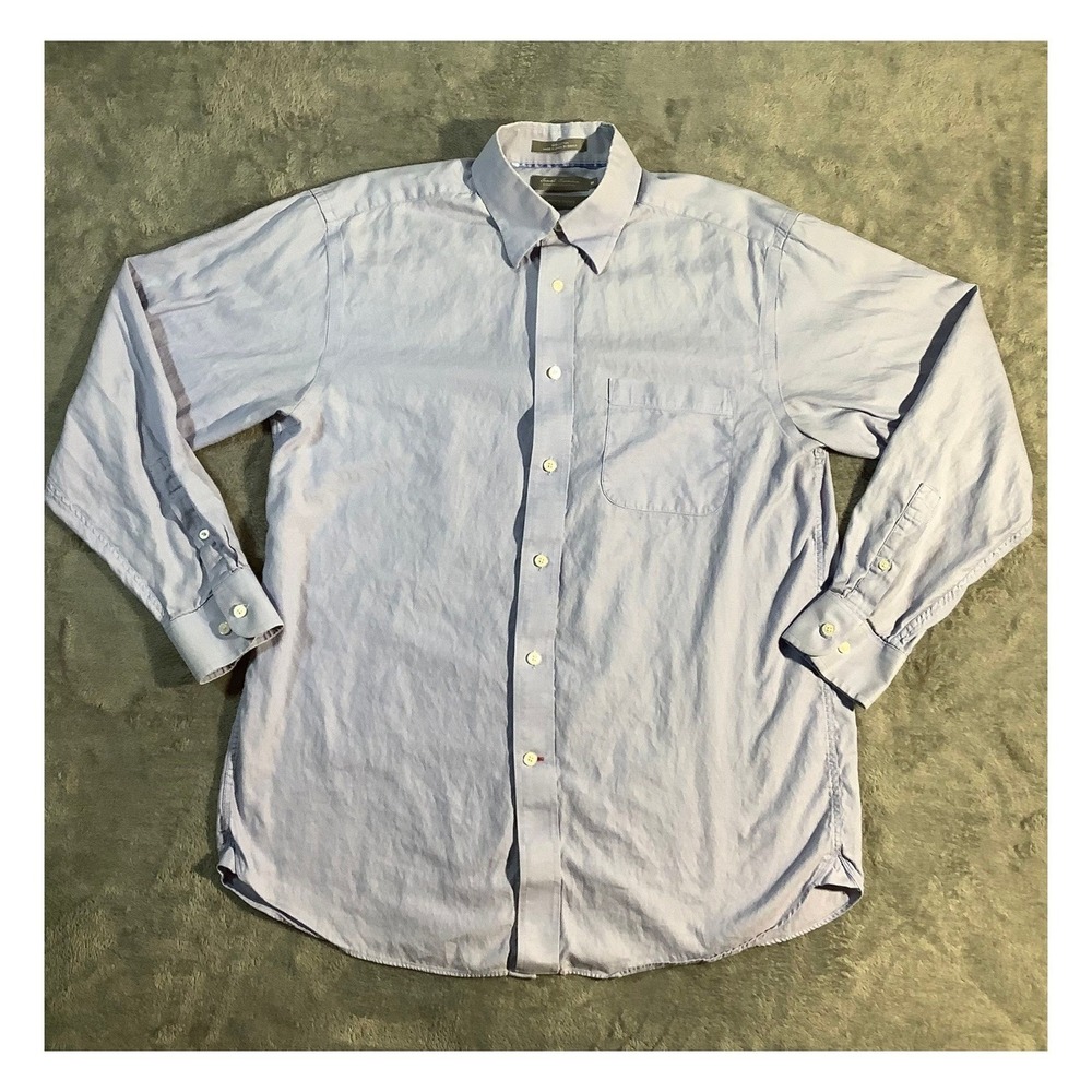 Daniel Cremieux Signature Collection Men's Blue Oxford Dress Shirt Size M Cotton